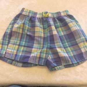 Plaid green/blue/purple pj pants size 7
